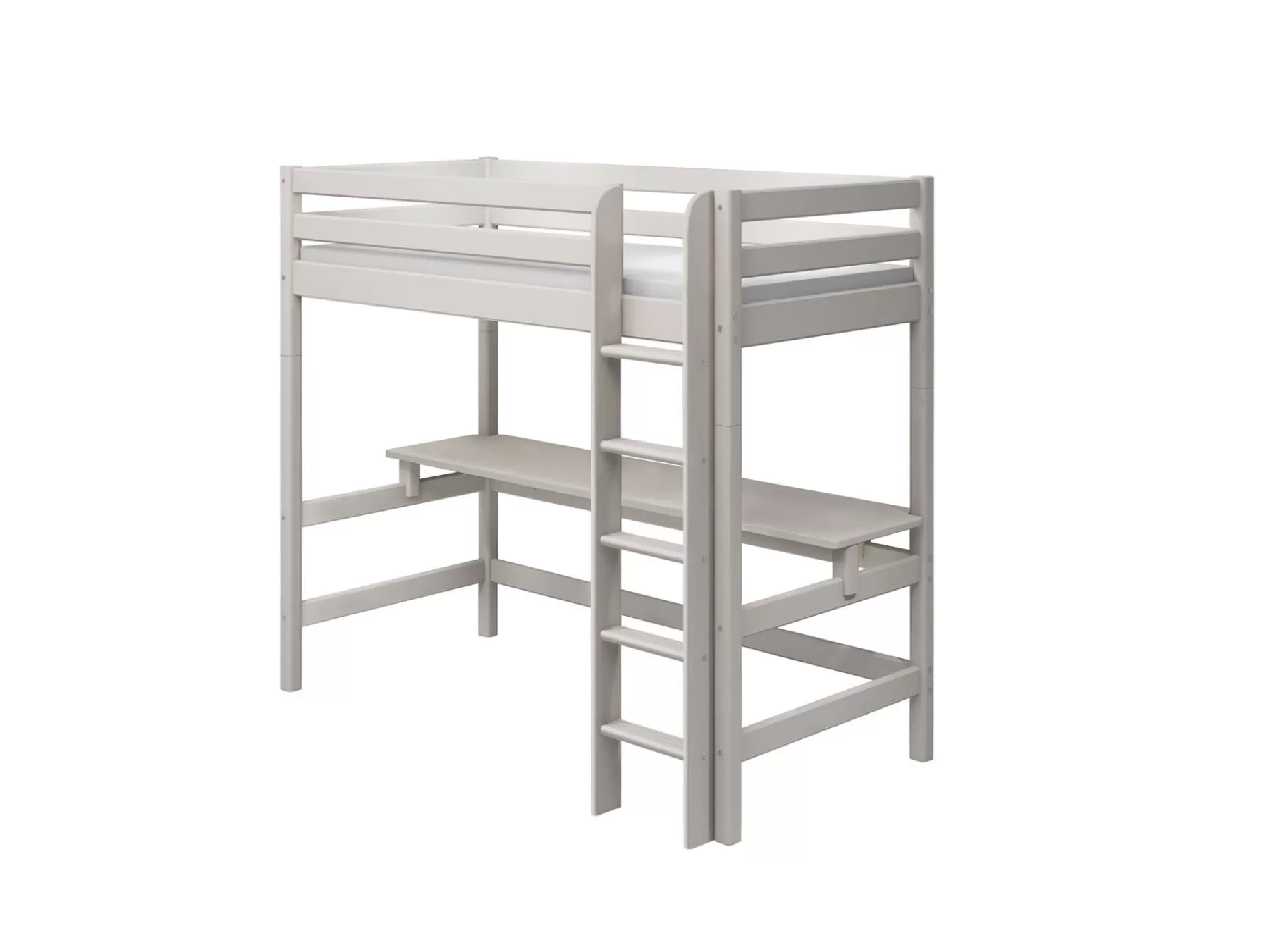 FLEXA Lit mezzanine avec échelle droite et bureau