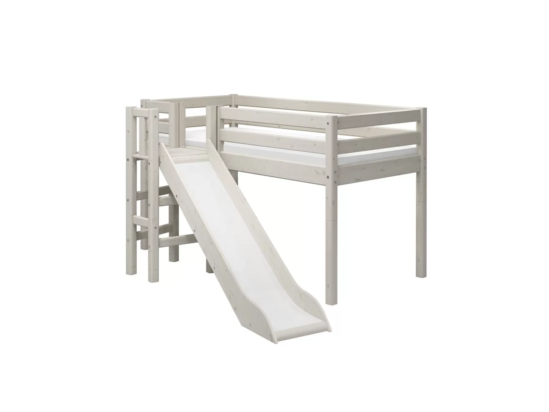 FLEXA Lit mi-hauteur avec plateforme et toboggan