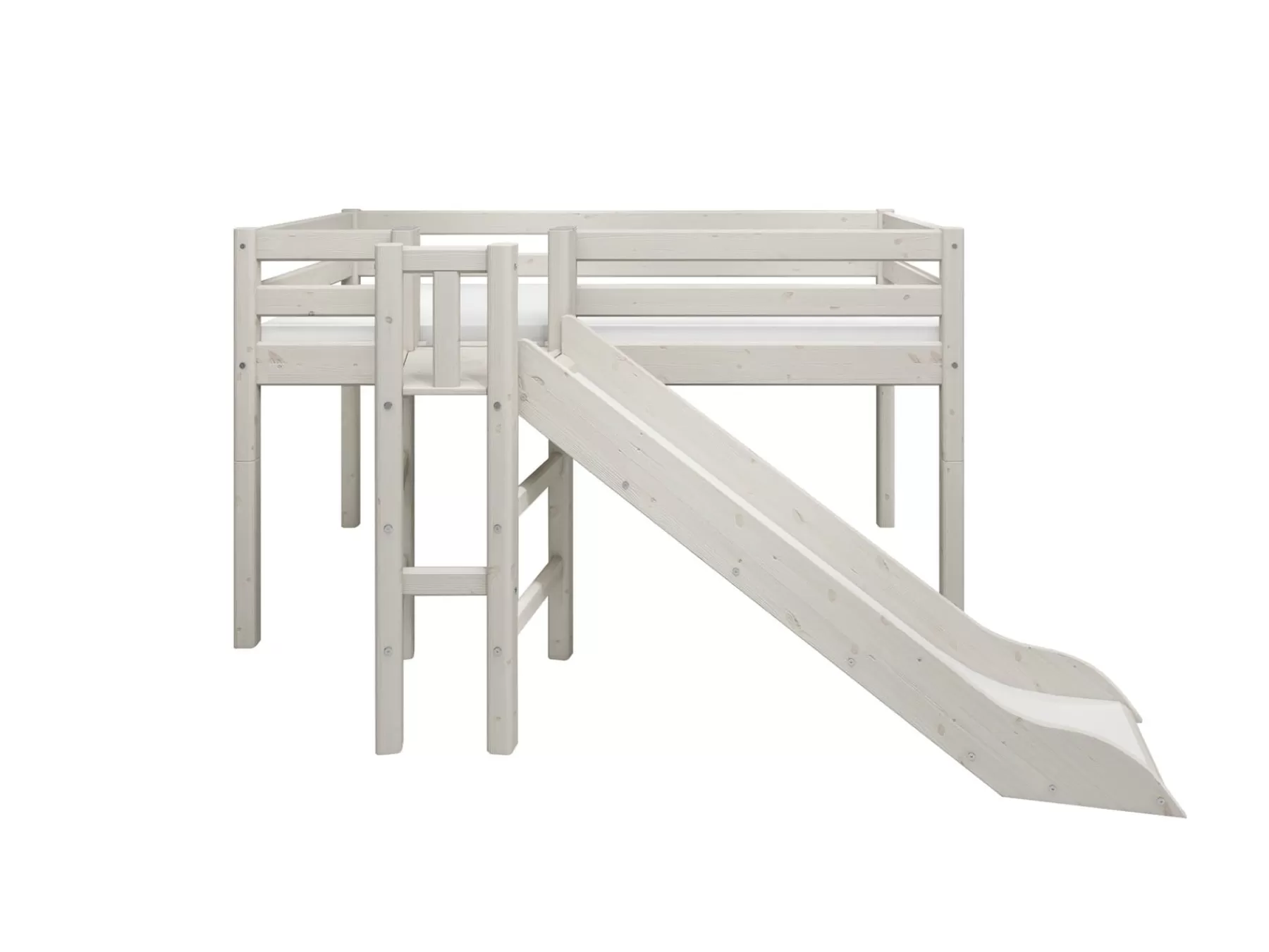 FLEXA Lit mi-hauteur avec plateforme et toboggan